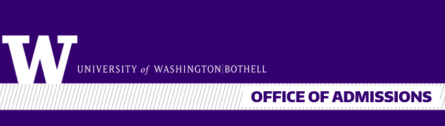 UW Bothell Office of Admissions banner