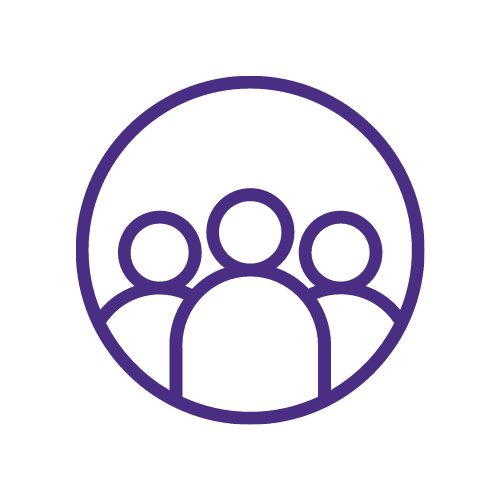three people in a circle icon